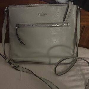 Kate Spade Pebble Leather Crossbody Bag in Light Gray
